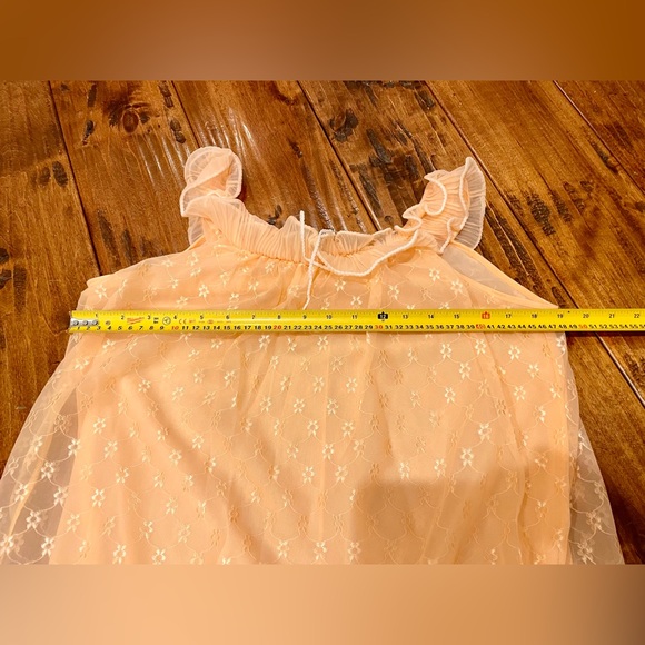 Vintage chiffon and nylon full length nightie nightgown lingerie - Picture 7 of 8